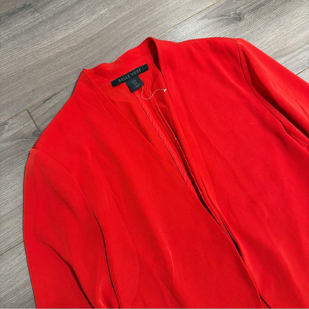 Belle Vere Women's Red Open-Front Jacket - Picture 2 of 5